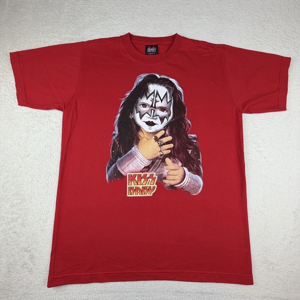 KISS"KISS BABY"Graphic T-shirt Men's L Heavy Metal ACE FREHLEY Jewelry RockNRoll